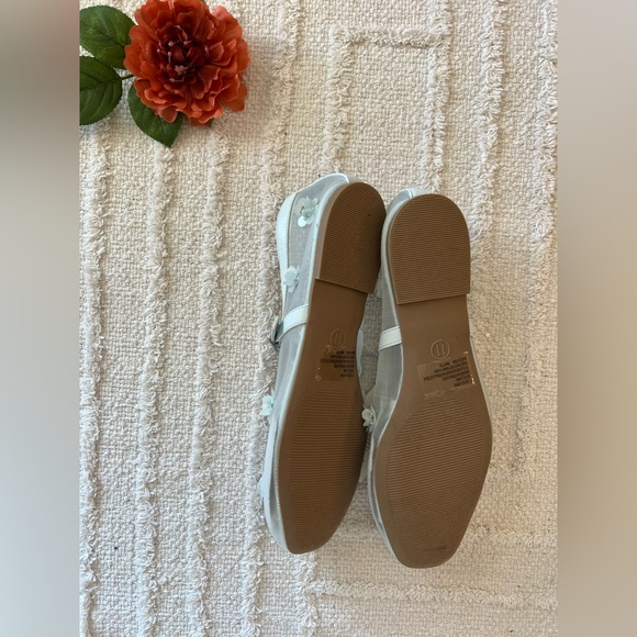 A NEW DAY Light Blue Everly Floral Mesh Ballet Flats Memory Foam Insole- Size 11 - Picture 6 of 6